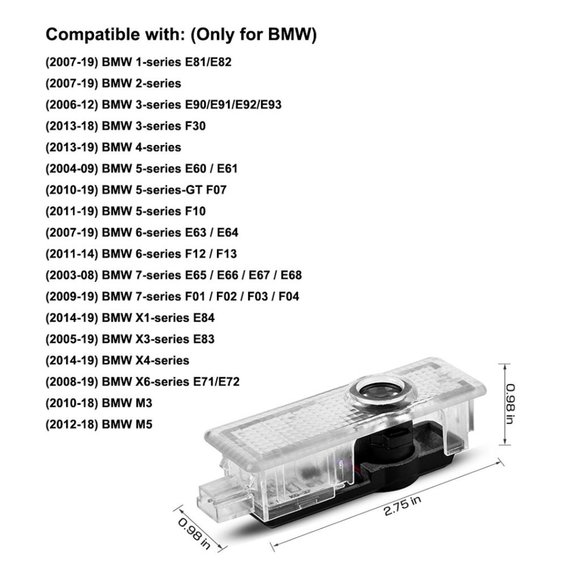 BMW Logo Ghost Shadow Light LED Laser Projectors - Picture 2 of 7